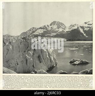 Vintage-Fotografie des Muir-Gletschers, Alaska, 19.. Jahrhundert Stockfoto