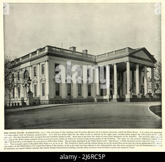 Vintage-Foto des Weißen Hauses, Washington DC, 19.. Jahrhundert Stockfoto