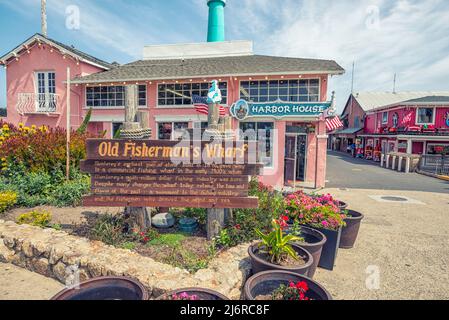 Blick auf Old Fisherman's Wharf. Monterey, Kalifornien, USA. Stockfoto