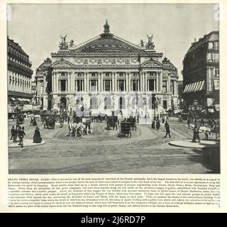 Antike Fotografie des Grand Opera House, Paris, Frankreich, Palais Garnier Stockfoto