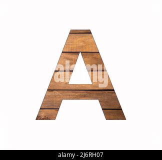 Alphabet Buchstabe A - Feder und Nut-Brett Stockfoto