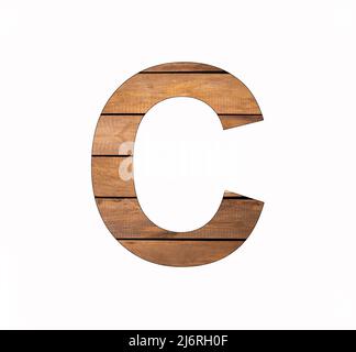 Alphabet Buchstabe C - Feder und Nut-Brett Stockfoto