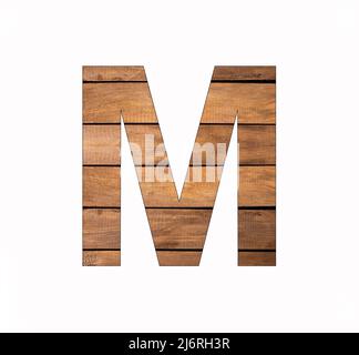 Alphabet Buchstabe M - Feder und Nut-Brett Stockfoto