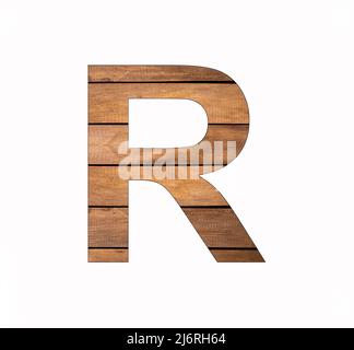 Alphabet Buchstabe R - Feder und Nut-Brett Stockfoto