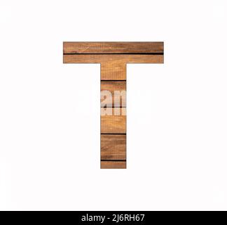 Alphabet Buchstabe T - Feder und Nut-Brett Stockfoto