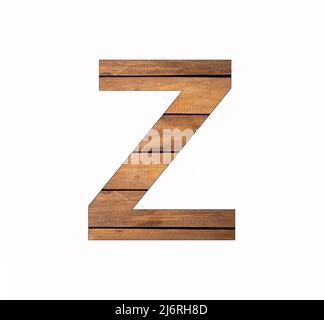 Alphabet Buchstabe Z - Feder und Nut-Brett Stockfoto