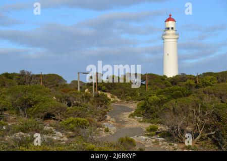 Wanderweg, Pfad oder Pfad, der zum Leuchtturm am Cape Nelson in Victoria führt, verläuft durch einheimiges Buschland und ist Teil des Great Southern Way Stockfoto