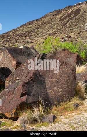 Petroglyphen, Karte Rock Petroglyphen Historic District, Canyon County, Idaho Stockfoto