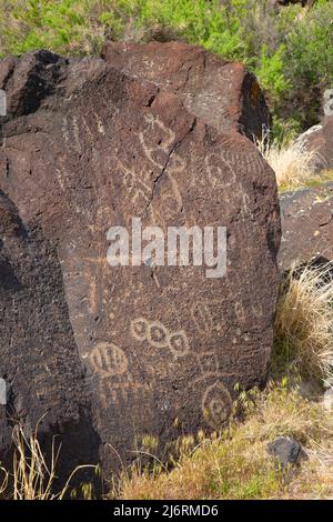 Petroglyphen, Karte Rock Petroglyphen Historic District, Canyon County, Idaho Stockfoto