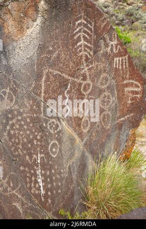 Petroglyphen, Karte Rock Petroglyphen Historic District, Canyon County, Idaho Stockfoto