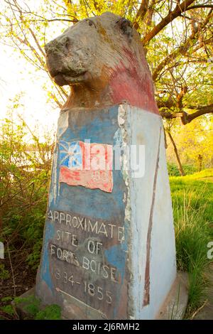 Fort Boise Monument, Fort Boise Wildlife Management Area, Idaho Stockfoto