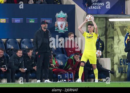 Jurgen Klopp (FC-Manager Liverpool) während des Fußballspiels Villarreal CF gegen Liverpool FC, UEFA Champions League in Vilareal, Spanien, Mai 03 2022 Stockfoto