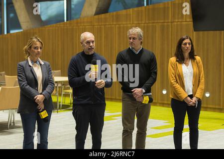 Der Regierungschef Horacio Rodríguez Larreta gab Einzelheiten über die Arbeitspraktiken, die in diesem Jahr in öffentlichen und privaten Bildungseinrichtungen für Studenten begonnen haben, die im letzten Jahr der Highschool sind. (Foto von Esteban Osorio/Pacific Press) Stockfoto