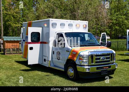 Haynes Medical Ambulance Rettungswagen auf dem Display in Montgomery Alabama, USA geparkt. Stockfoto