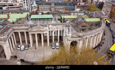 Bank of Ireland in Dublin von oben - Luftaufnahme Stockfoto