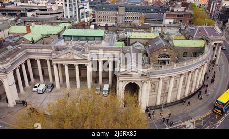 Bank of Ireland in Dublin von oben - Luftaufnahme Stockfoto