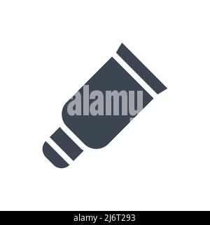 Symbol Für Vektorglyphe Mit Zahnpasta-Tube. Zahnpasta Tube Schild. Isoliert auf weißem Hintergrund Stock Vektor