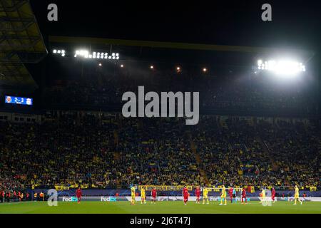 Blick auf das El Madrigal Stadium während des UEFA Champions League-Spiels zwischen Villarreal CF und dem FC Liverpool, das am 3. Mai 2021 im La Ceramica Stadium in Villarreal, Spanien, gespielt wurde. (Foto von Colas Buera / PRESSINPHOTO) Stockfoto