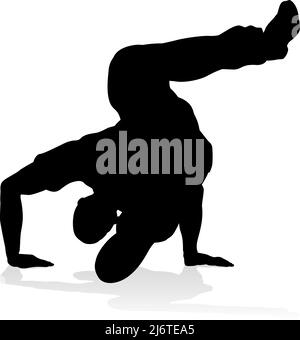 Street Dance Tänzer Silhouette Stock Vektor