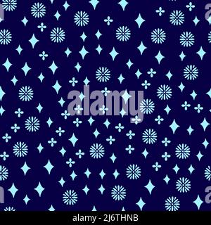 Boho winzigen Sternen und Blumen ethnischen nahtlose Muster. Folk Oberfläche Hintergrund für Verpackung, Textil und Tapeten. Stock Vektor