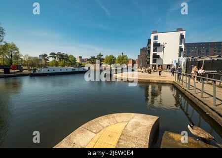 New Islington, ein regeneriertes Gebiet von Manchester, das zuvor mit den Mühlen der Baumwollindustrie in Verbindung gebracht wurde. Stockfoto