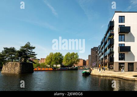 New Islington, ein regeneriertes Gebiet von Manchester, das zuvor mit den Mühlen der Baumwollindustrie in Verbindung gebracht wurde. Stockfoto