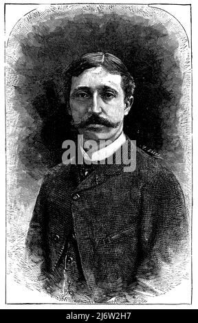 Jean Baptiste Edouard Detaille (1848-1912), pintor y militar francés. Grabado de 1890. Stockfoto