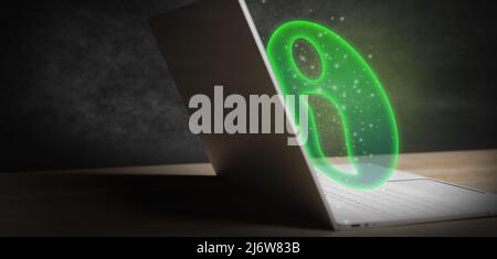 Systematisches Suchinformationskonzept. 3D Rendern Stockfoto