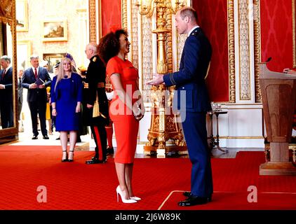 ÜBERMITTELTE KORREKTURAUSZEICHNUNG vom Herzog von Cambridge wird im Buckingham Palace eine MBE (Member of the Order of the British Empire) verliehen. Bilddatum: Mittwoch, 4. Mai 2022. Stockfoto