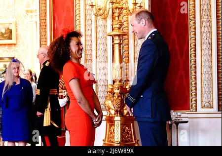 ÜBERMITTELTE KORREKTURAUSZEICHNUNG vom Herzog von Cambridge wird im Buckingham Palace eine MBE (Member of the Order of the British Empire) verliehen. Bilddatum: Mittwoch, 4. Mai 2022. Stockfoto