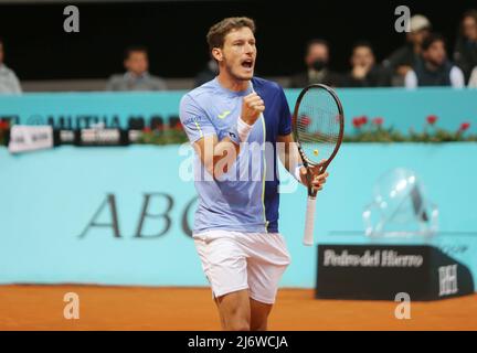 Madrid, Spanien. 03.. Mai 2022. Madrid, Spanien - 3. Mai 2022, Pablo Carreno Busta aus Spanien während des Tennisturniers Mutua Madrid Open 2022 am 3. Mai 2022 im Caja Magica Stadion in Madrid, Spanien - Foto Laurent Lairys/DPPI Credit: DPPI Media/Alamy Live News Stockfoto