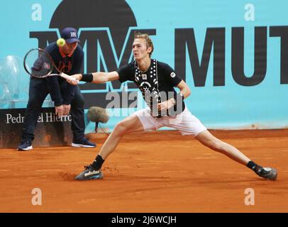 Madrid, Spanien. 03.. Mai 2022. Madrid, Spanien - 3. Mai 2022, Sebastian Korda aus den USA während des Tennisturniers Mutua Madrid Open 2022 am 3. Mai 2022 im Caja Magica Stadion in Madrid, Spanien - Foto Laurent Lairys/DPPI Credit: DPPI Media/Alamy Live News Stockfoto