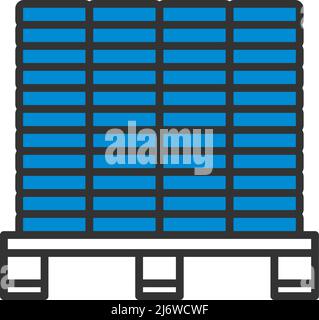 Symbol Der Baupalette. Editierbare Fett Formatigte Kontur Mit Farbfüllungsdesign. Vektorgrafik. Stock Vektor