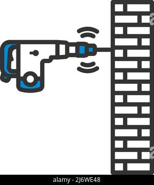 Symbol Der Lochwand. Editierbare Fett Formatigte Kontur Mit Farbfüllungsdesign. Vektorgrafik. Stock Vektor