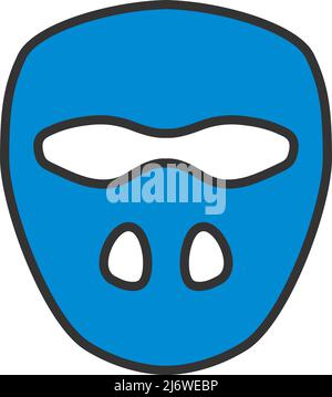 Symbol Für Cricket-Maske. Editierbare Fett Formatigte Kontur Mit Farbfüllungsdesign. Vektorgrafik. Stock Vektor