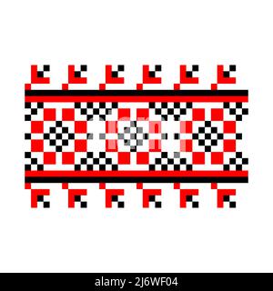 ukrainisch, Muster, pixelisiert, vyschywanka, Stickerei, Nahtlos, ethnisch, national, grenzübergreifend, ethnisch, Folklore, traditionell, pixeliert, Pixelmuster, Stock Vektor