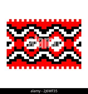 ukrainisch, Muster, pixelisiert, vyschywanka, Stickerei, Nahtlos, ethnisch, national, grenzübergreifend, ethnisch, Folklore, traditionell, pixeliert, Pixelmuster, Stock Vektor