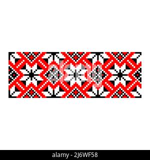 ukrainisch, Muster, pixelisiert, vyschywanka, Stickerei, Nahtlos, ethnisch, national, grenzübergreifend, ethnisch, Folklore, traditionell, pixeliert, Pixelmuster, Stock Vektor
