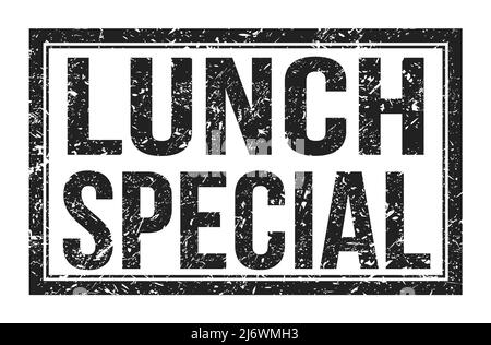 LUNCH-SPECIAL, Worte auf schwarzem Rechteck-Stempelschild geschrieben Stockfoto