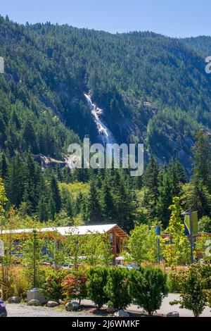 Shannon Falls Provincial Park in Squamish British Columbia Neben dem Sea to Sky Gondelfahrt in der Nähe von Vancouver B.C. Stockfoto