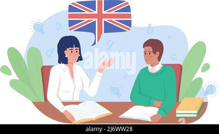 Englisch Klasse 2D Vektor isolierte Illustration Stock Vektor