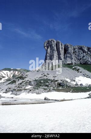 Der Tour d'Aï ist ein Berg in den westlichen Berner Alpen, der Leysin im Kanton Waadt überblickt. Es befindet sich in der Nähe der Tour de Mayen, auf der Strecke Stockfoto