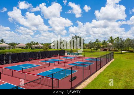 Verona Walk Naples Gated Community Tennis Courts Real Estate Stockfoto