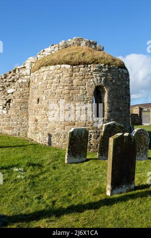 Orhir Round Church, Orkney, Großbritannien Stockfoto