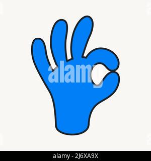 Cartoon Vektor lustig niedlich Comic-Zeichen, OK Hand Geste. Stock Vektor