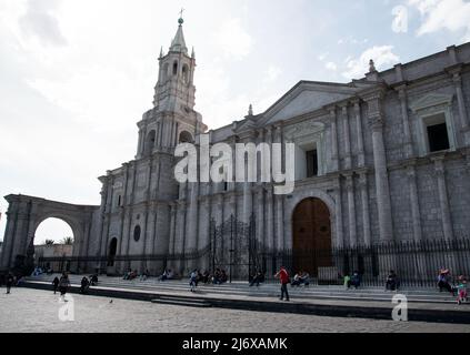 Kathedrale Plaz De Armas Arequipa Stockfoto