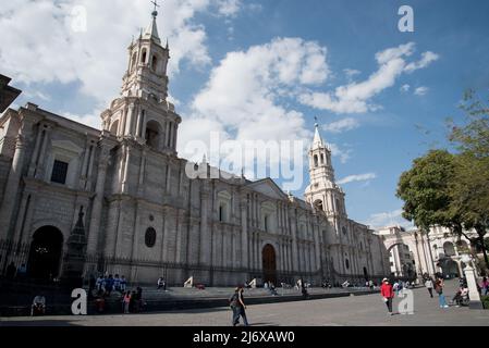 Kathedrale Plaz De Armas Arequipa Stockfoto