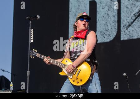 Travis Denning beim Stagecoach Music Festival am 30. April 2022 auf den Empire Polo Fields in Indio, Kalifornien (Foto: Daniel DeSlover/Sipa USA) Stockfoto