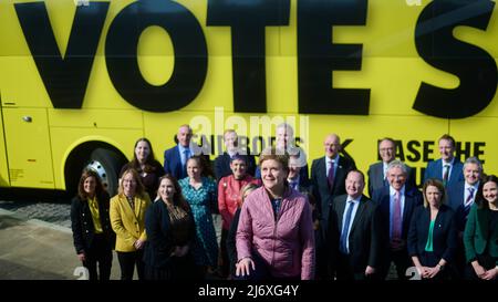 Edinburgh Schottland, Großbritannien Mai 04 2022. Führer der wichtigsten schottischen politischen Parteien auf dem Wahlkampfweg vor den schottischen Ratswahlen. Pictured Nicola Sturgeon, Scottish National Party. Credit sst/alamy live Nachrichten Stockfoto