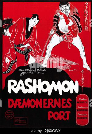 Vintage Dänisches Filmplakat für - Rashomon (1950). Dänisch, Regie: Akira Kurosawa Stockfoto